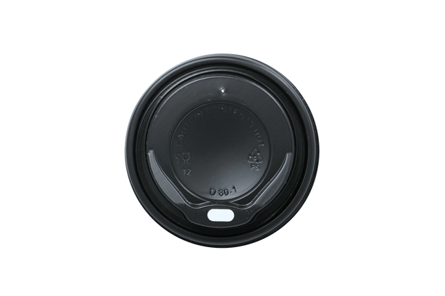 Zwarte koffiebeker deksels Ø80 mm voor warme dranken en coffee-to-go – Cuppix