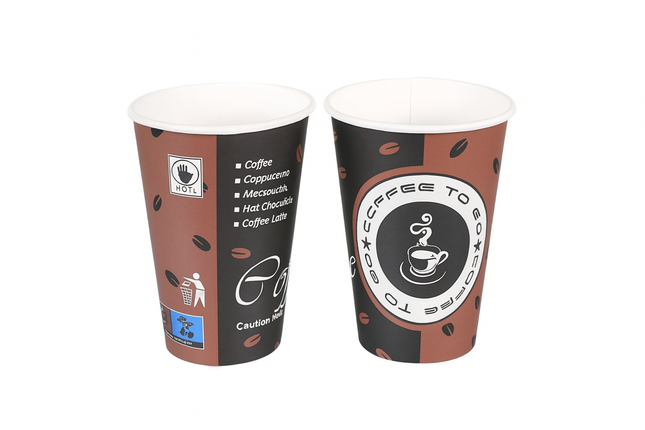 Kartonnen koffiebeker 180 ml rood zwart design – Cuppix