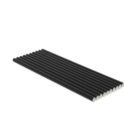 Papierstrohhalme BIO 230 x 8 mm Schwarz