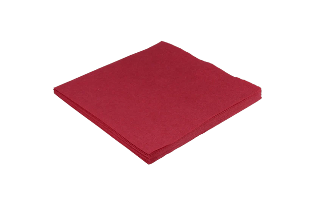 Napkins 33x33 cm Bordeaux 2-Ply 1/4 Fold
