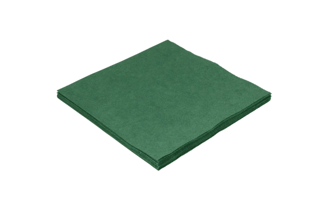 Napkins 33x33 cm Green 2-Ply 1/4 Fold