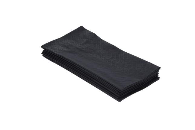 Napkins 40x40 cm Black BIO 2-Ply 1/8 Fold