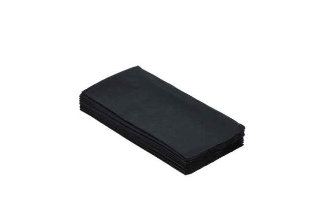 Servietten 3-lagig 33 x 33 cm Schwarz 1/8 Falz